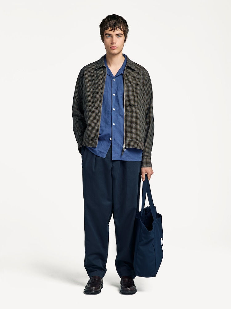 Universal Works Blue Pleated Trackpant 100% Cotton Trousers - Image 1 of 11