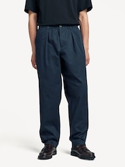 Universal Works Blue Pleated Trackpant 100% Cotton Trousers - Image 2 of 11