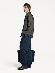 Universal Works Blue Pleated Trackpant 100% Cotton Trousers - Image 3 of 11