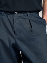 Universal Works Blue Pleated Trackpant 100% Cotton Trousers - Image 6 of 11