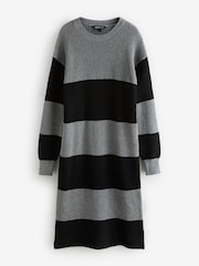 Black/Grey Maxi Stripe Knit Dress - Image 1 of 1