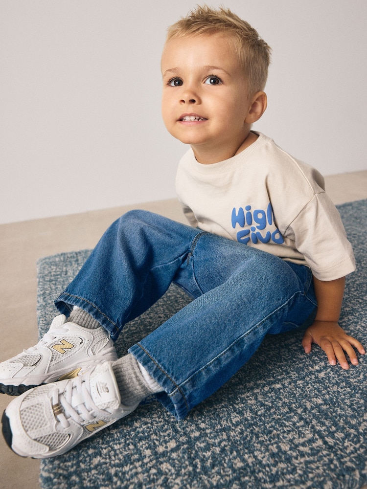 Dark Blue Denim Wide Leg Jeans (3mths-7yrs) - Image 2 of 9