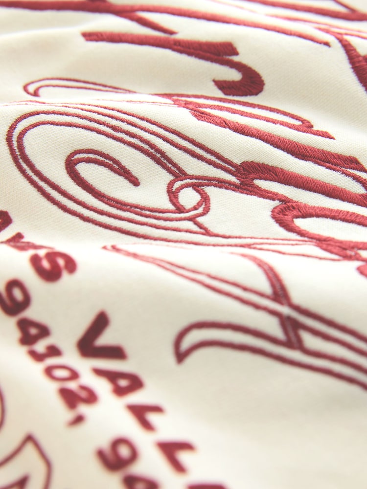 Ecru/Berry Embroidered San Francisco Sports City Graphic Sweatshirt with Check Appliqué - Image 7 of 7