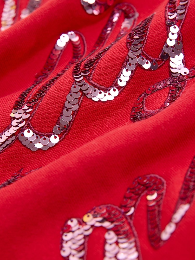 Red Seasonal Graphic 'Holly Jolly Christmas' Long Sleeve Sweatshirt - Image 3 of 3