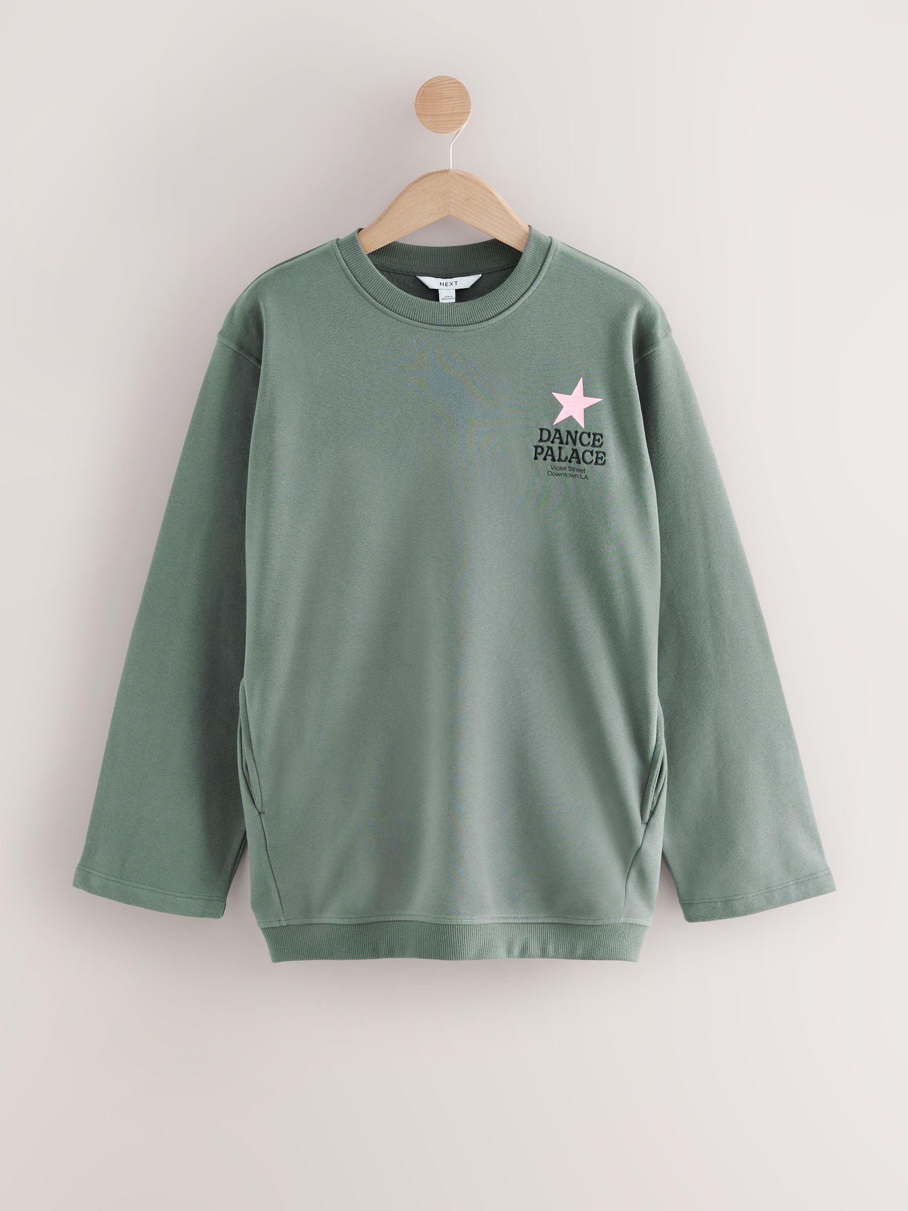 Buy Charcoal Grey Cotton Rich Graphic LA Dance Studios Long Sleeve