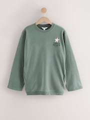 V barvi oglja - Cotton Rich Graphic LA Dance Studios Longsleeve Crewneck Sweatshirt - Slika 1 iz 9