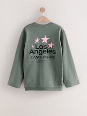 V barvi oglja - Cotton Rich Graphic LA Dance Studios Longsleeve Crewneck Sweatshirt - Slika 2 iz 9