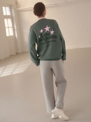 V barvi oglja - Cotton Rich Graphic LA Dance Studios Longsleeve Crewneck Sweatshirt - Slika 6 iz 9