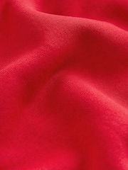 Crimson Red Oversized Relaxed Fit Heavyweight Longline Hoodie Sweatshirt with Seam Detailing - Image 2 of 3