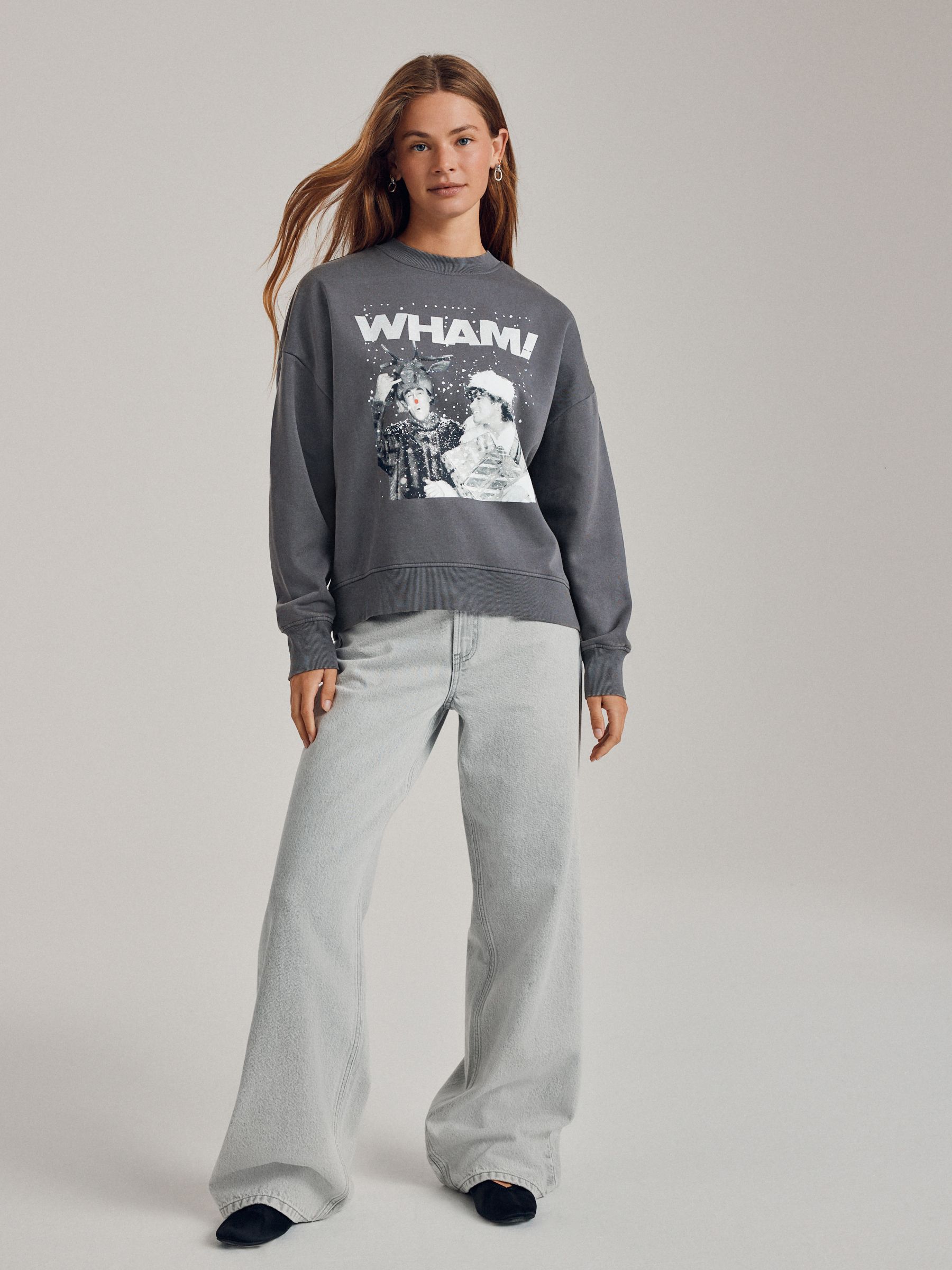 Buy Charcoal Grey Official Wham License Christmas Long Sleeve