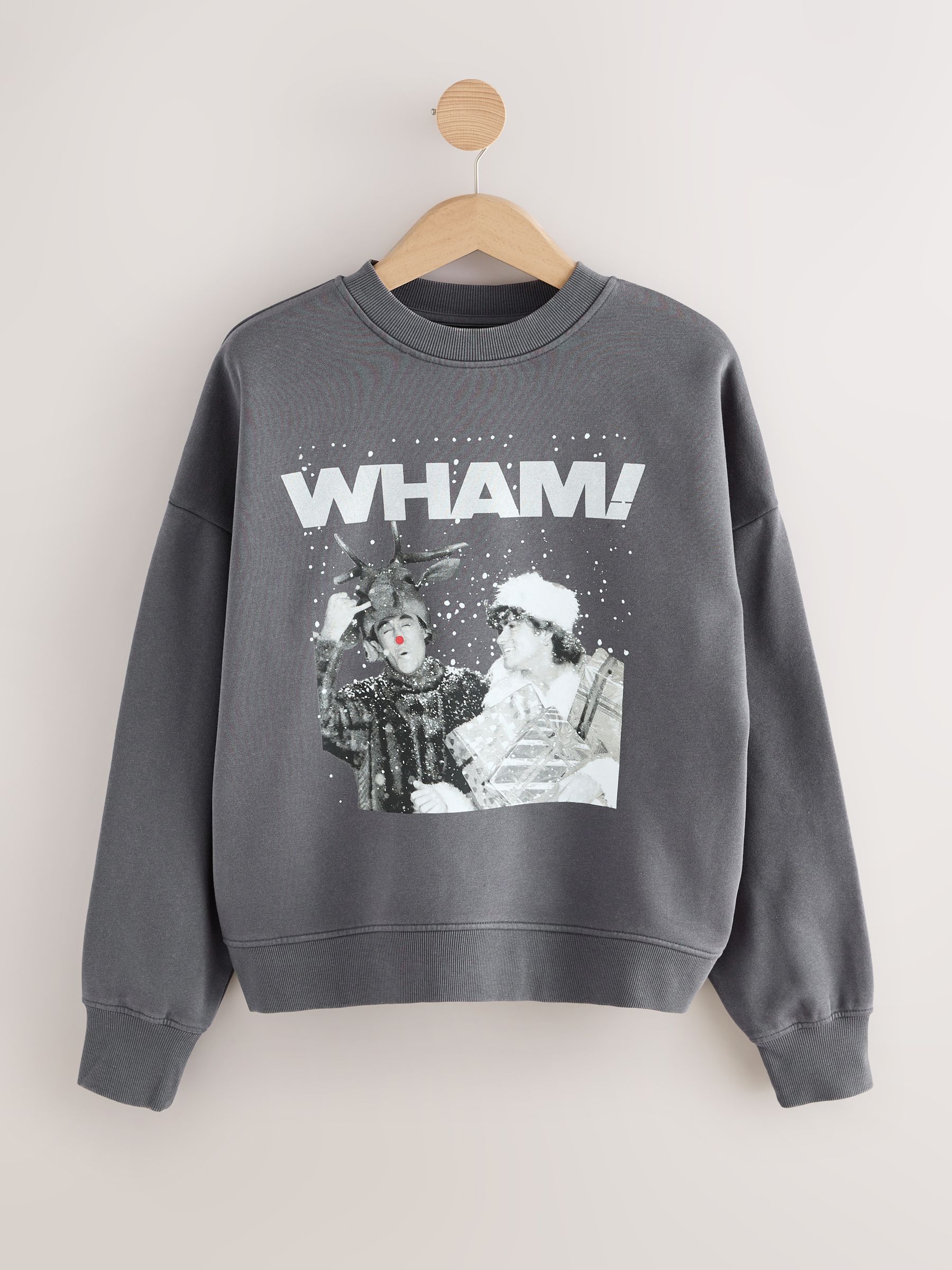 Buy Charcoal Grey Official Wham License Christmas Long Sleeve