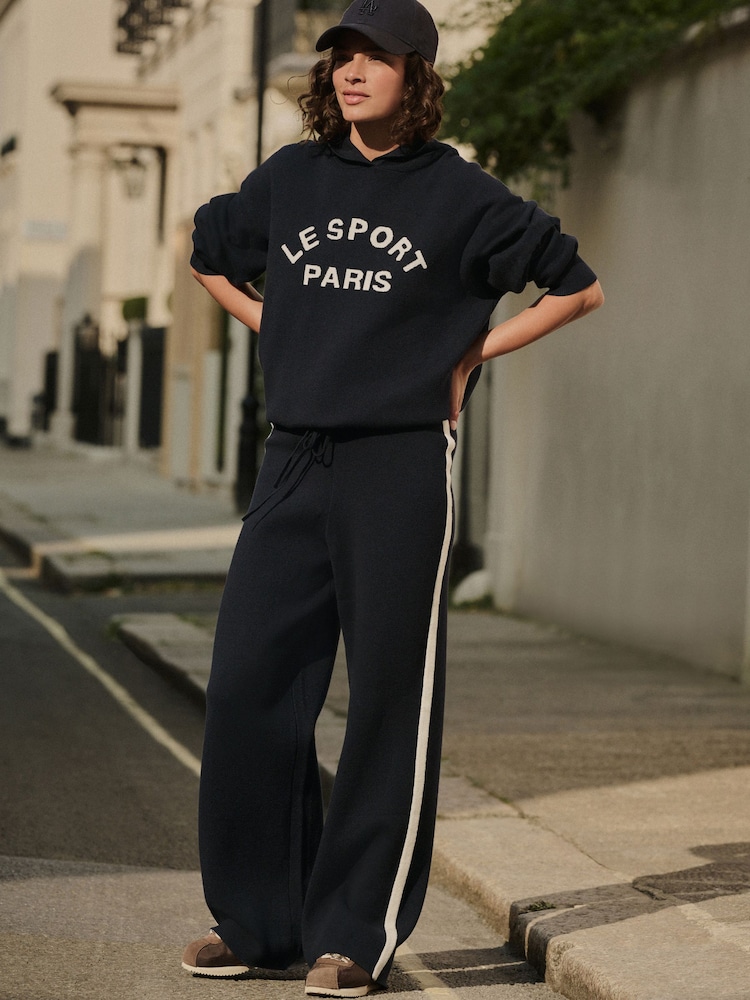 Navy Compact Cosy Graphic Longsleeve Hoodie - Image 2 of 8