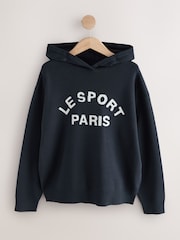 Navy Compact Cosy Graphic Longsleeve Hoodie - Image 6 of 8