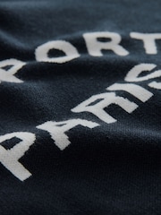 Navy Compact Cosy Graphic Longsleeve Hoodie - Image 7 of 8