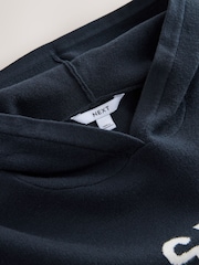 Navy Compact Cosy Graphic Longsleeve Hoodie - Image 8 of 8