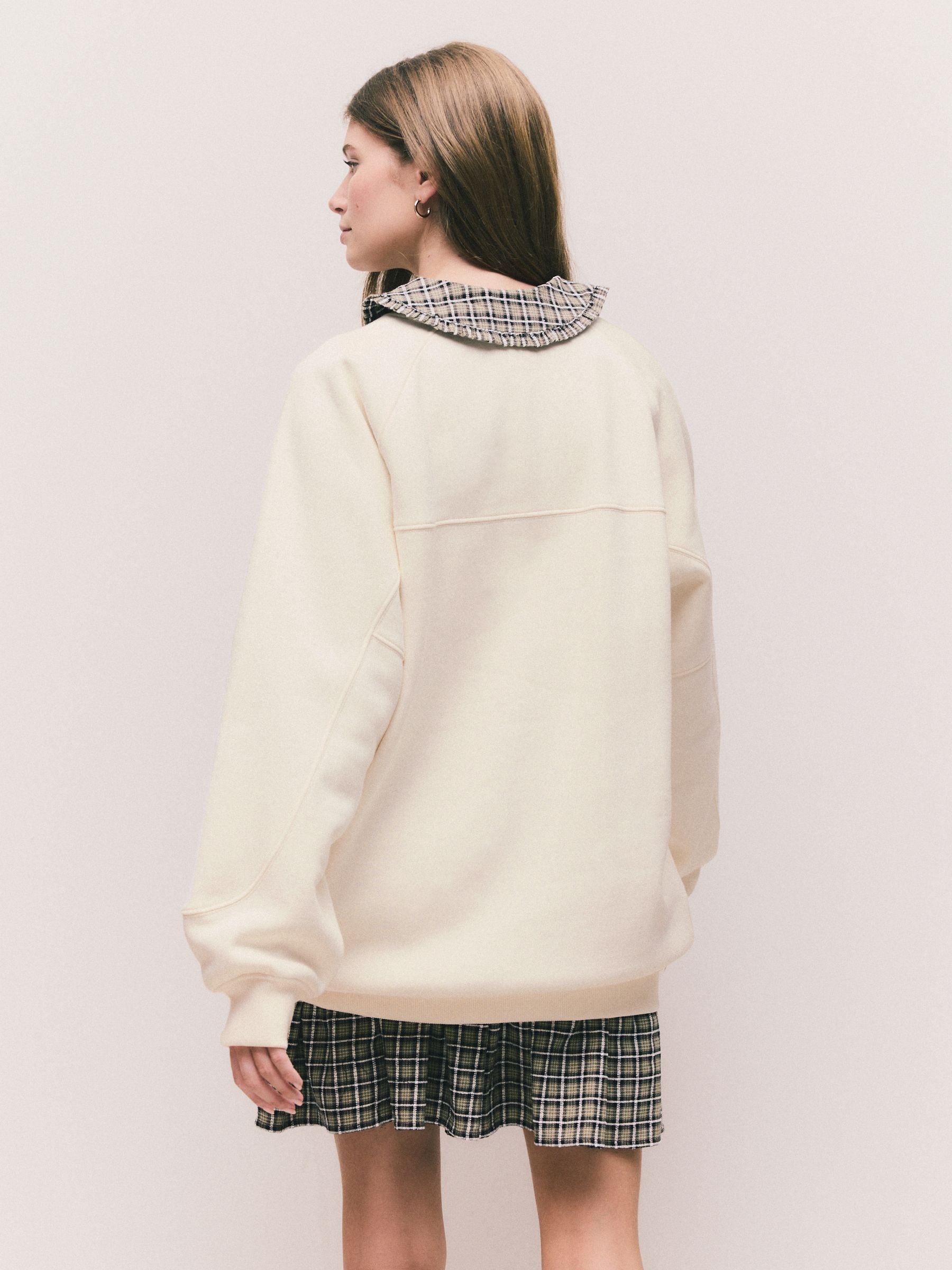 Buy Ecru Off White Relaxed Fit Heavyweight Longline Crew Neck
