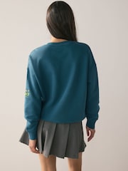 Forest Green The Grinch Official License Fun Wreath Bow Christmas Graphic Jumper Sweatshirt - Image 3 of 8