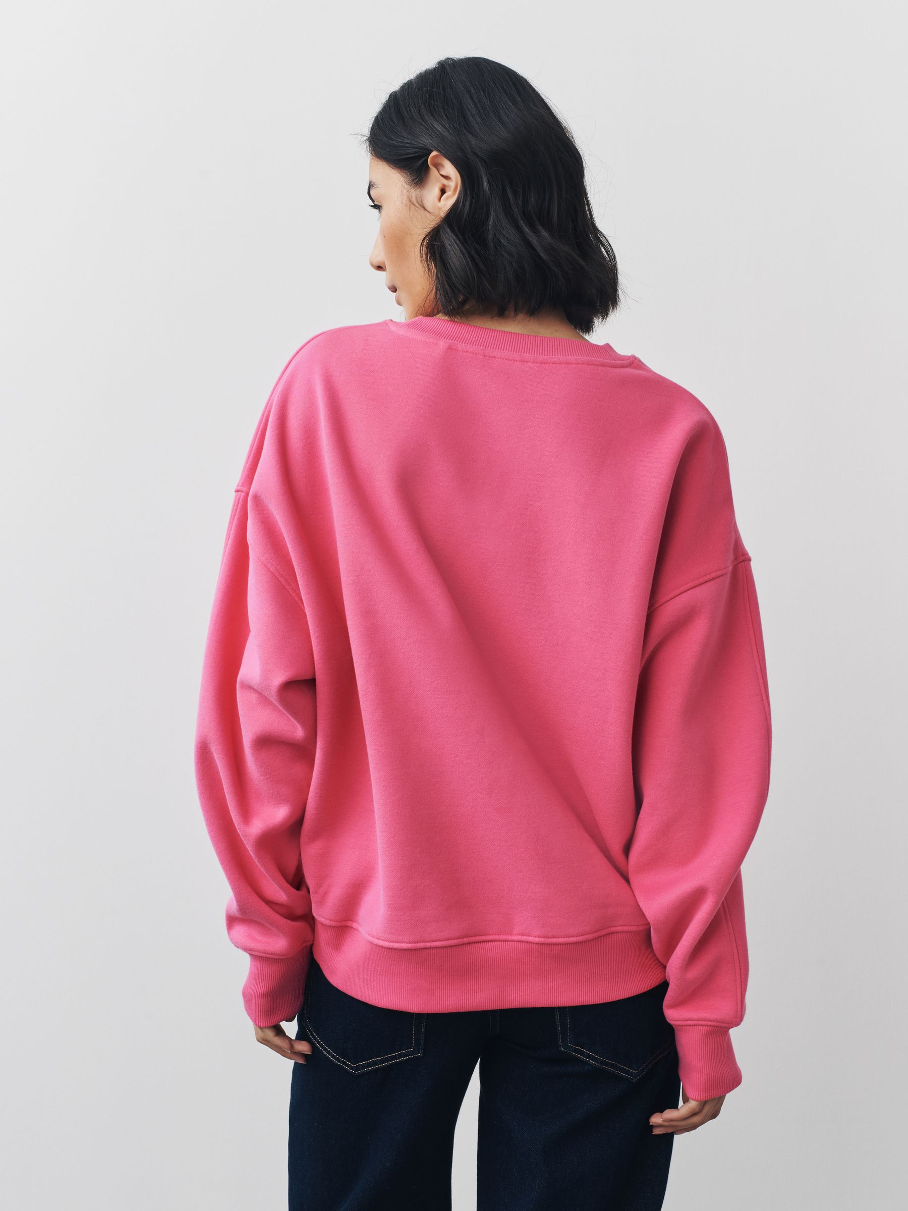 Buy Bright Pink/Red Christmas Sequin Bow Graphic Long Sleeve