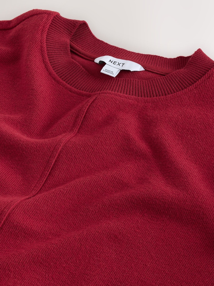 Cherry Red Cosy Soft Touch Rib Crew Neck Jumper - Image 2 of 3