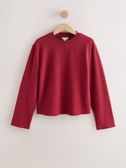 Cherry Red Cosy Soft Touch Rib Crew Neck Jumper - Image 3 of 3