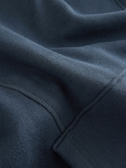 Dark Inky Navy Blue Active Longline Overhead Seam Detail Supersoft Hoodie with Pockets - Image 2 of 3