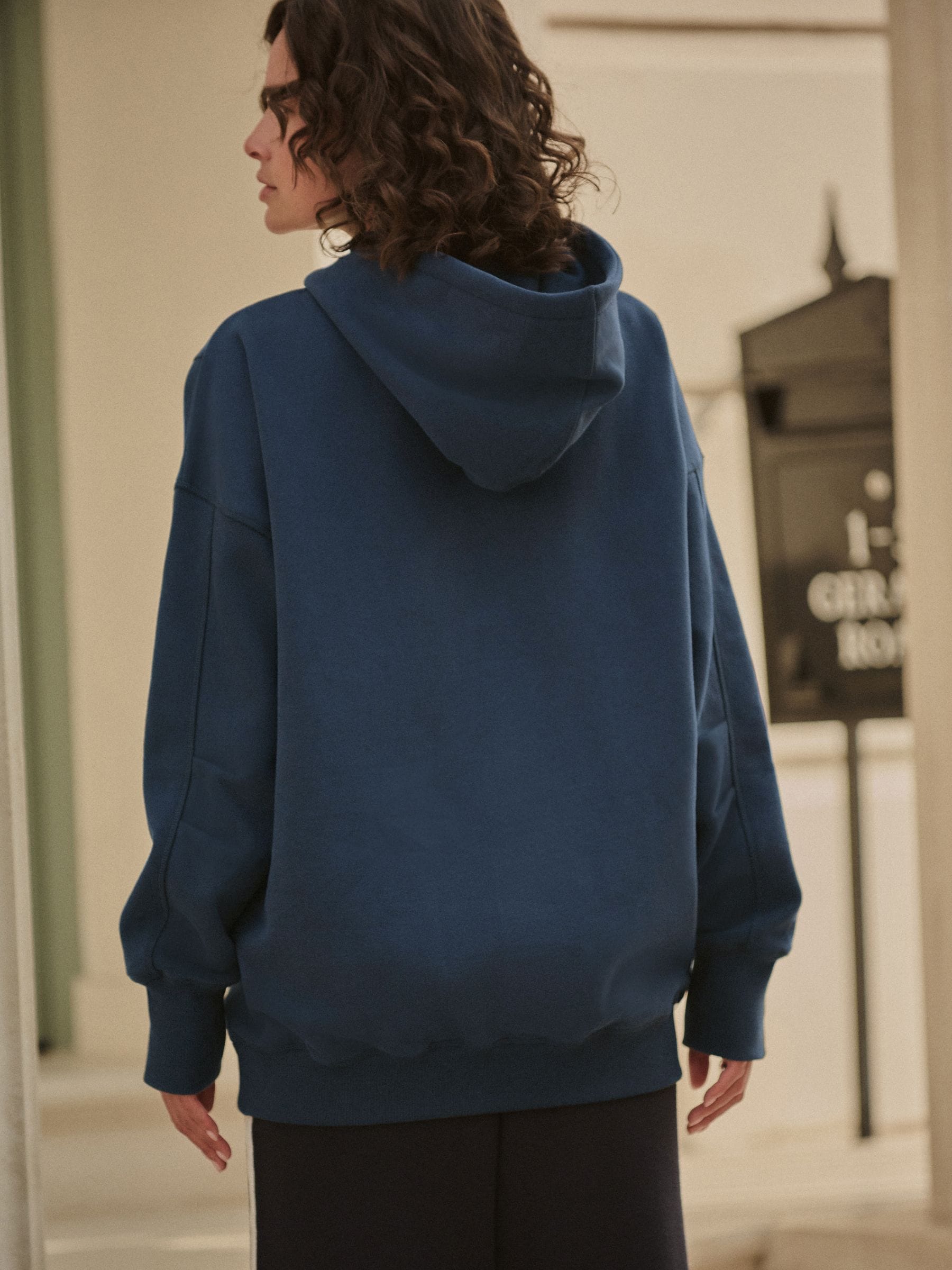Buy Navy Blue Relaxed Fit Longline Hoodie from Next USA