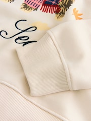 Oatmeal Seasonal Graphic Hamish Christmas Longsleeve Crewneck Sweatshirt - Image 3 of 3