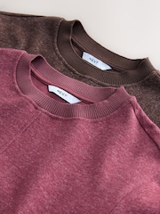Brown/Pink Cosy Soft Touch Rib Crew Neck Jumpers 2 Pack - Image 9 of 9