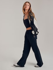 Monochrome Argile Compact Cosy Zip Through Hooded Long Sleeve Sweatshirt - Image 3 of 9