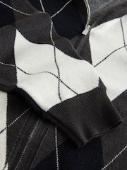 Monochrome Argile Compact Cosy Zip Through Hooded Long Sleeve Sweatshirt - Image 8 of 9