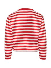 VERO MODA White Girls Long Sleeve Cropped Stripe Jersey T-Shirt - Image 4 of 4