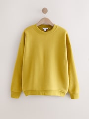Navy/Oaker Yellow Supersoft Peached Essentials Crew Neck Seam Detail Sweatshirts 2 Pack - Image 7 of 9