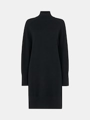Whistles Black Cashmere Funnel Neck Dress - Image 1 of 5