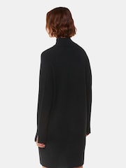 Whistles Black Cashmere Funnel Neck Dress - Image 4 of 5