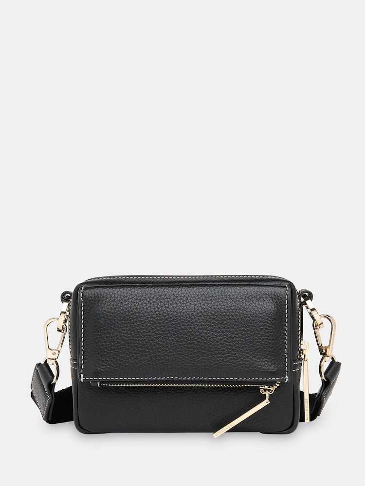 Whistles Black Bibi Stitch Cross-Body Bag - Image 1 of 5