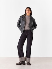Whistles Freja Leather Biker Jacket - Изображение 1 из 5