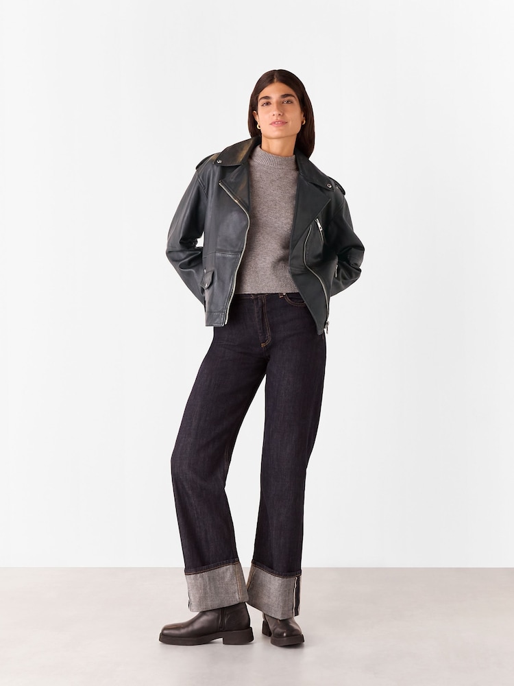 Whistles Freja Leather Biker Jacket - Изображение 1 из 5