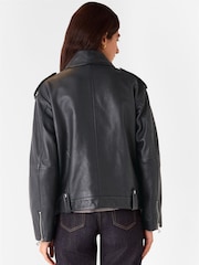 Whistles Freja Leather Biker Jacket - Изображение 2 из 5