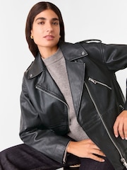 Whistles Freja Leather Biker Jacket - Изображение 4 из 5