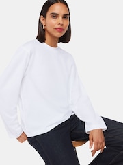 Whistles Relaxed Long Sleeve 100% Cotton T-Shirt - Imagen 1 de 5