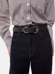 Whistles Black Double Ring Buckle Belt - Image 1 of 3