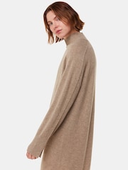 Whistles Cream Cashmere Funnel Neck Dress - Image 3 of 5