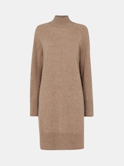 Whistles Cream Cashmere Funnel Neck Dress - Image 5 of 5