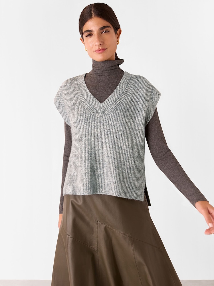 Whistles Grey Elsa Ribbed Tank - Image 1 of 5 Whistles Grey Elsa Ribbed Tank - Image 1 of 5