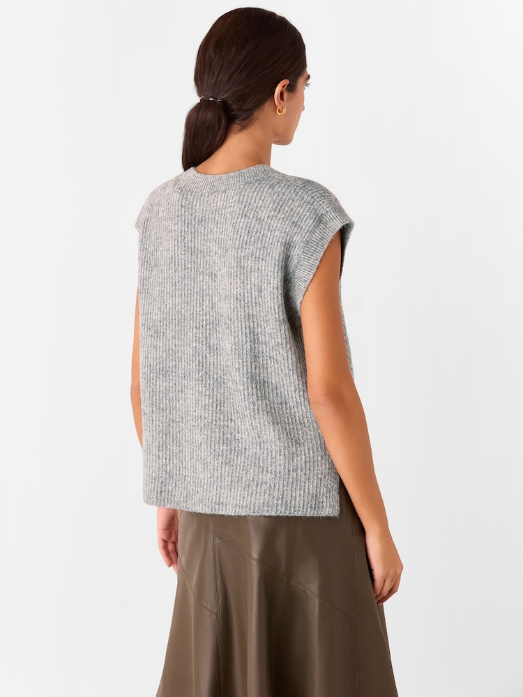 Whistles Grey Elsa Ribbed Tank - Image 2 of 5 Whistles Grey Elsa Ribbed Tank - Image 2 of 5