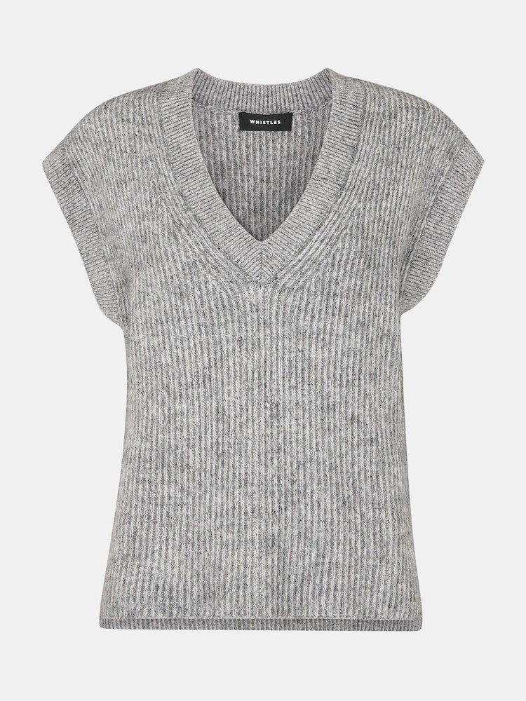 Whistles Grey Elsa Ribbed Tank - Image 5 of 5 Whistles Grey Elsa Ribbed Tank - Image 5 of 5