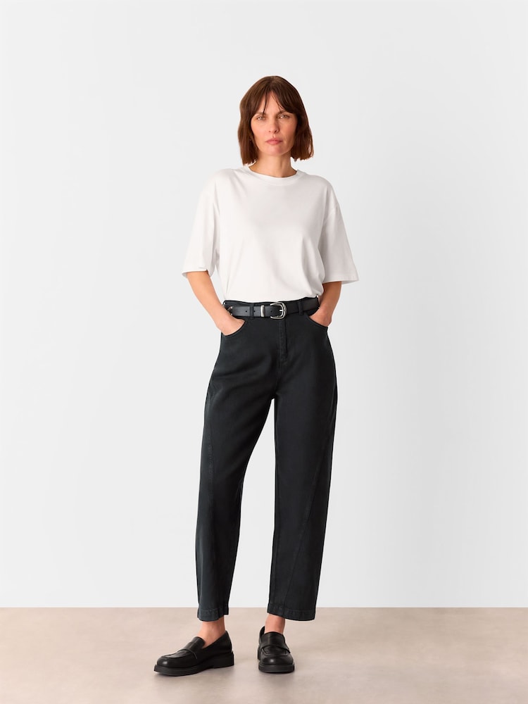 Whistles Grey Lola Cotton Blend Trousers - Image 3 of 5