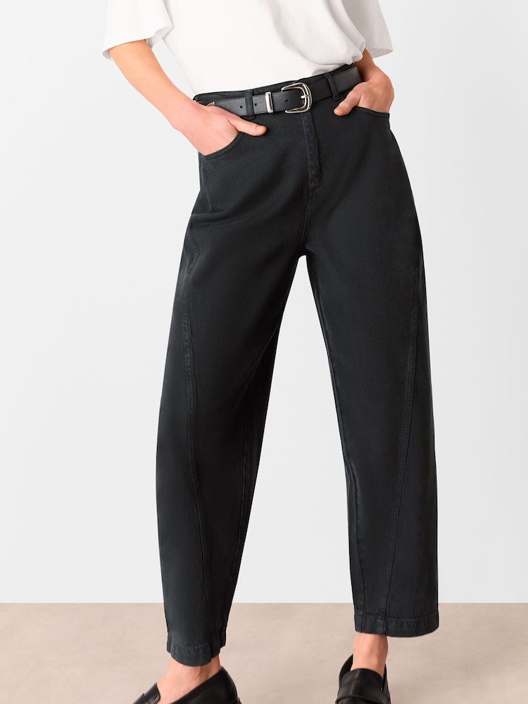 Whistles Grey Lola Cotton Blend Trousers - Image 4 of 5