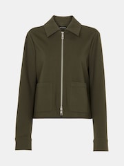 Whistles Green Marla Ponte Zip Through Jacket - Image 5 of 5