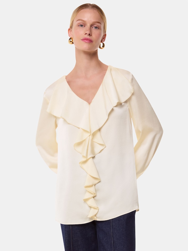 Whistles White Kika Frill Top - Image 1 of 5